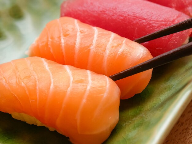 Foto prossimo piano del sushi