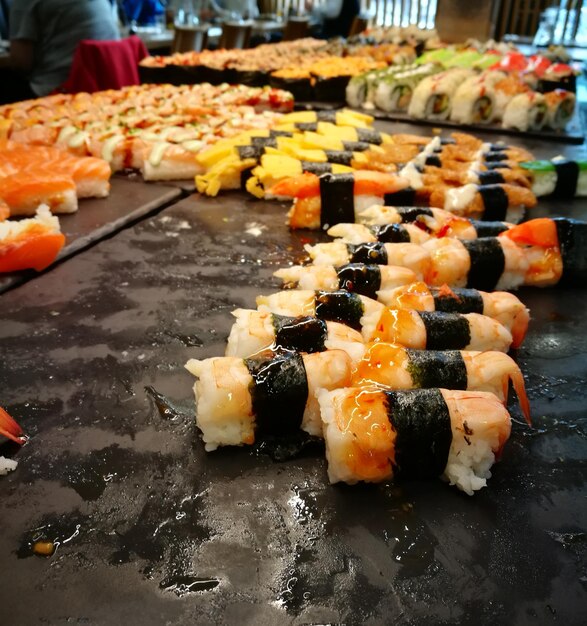 Foto prossimo piano del sushi