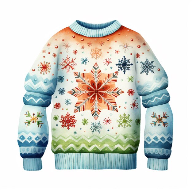 a close up of a sweater with a snowflake design on it generative ai