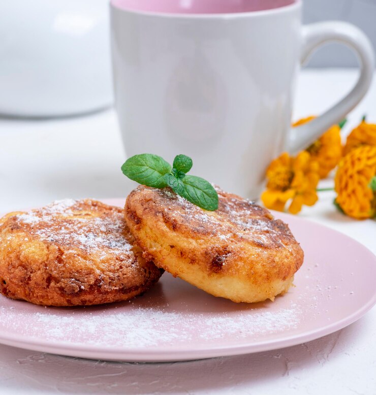 Photo close-up of sweet food in plate on table