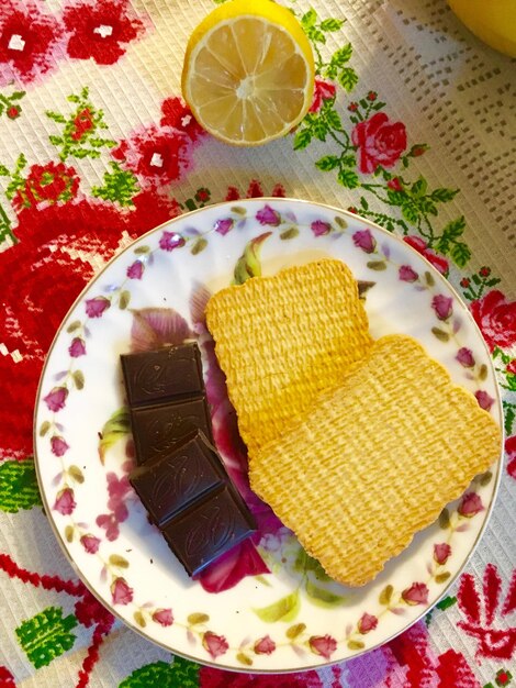 Close-up of sweet food in plate