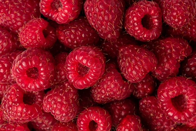 Close-up of sweet raspberries