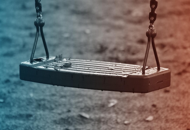 Close-up of swing at playground