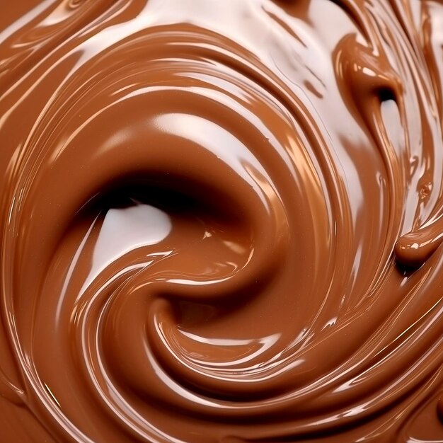 A close up of a swirl of chocolate