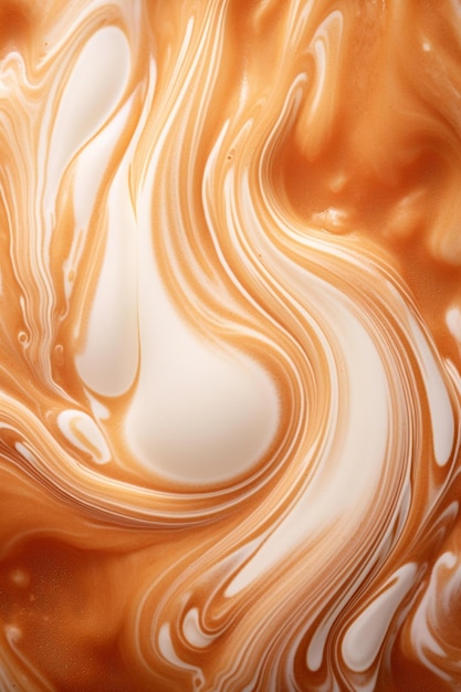 A Close Up Of A Swirl Of Liquid On A Plate