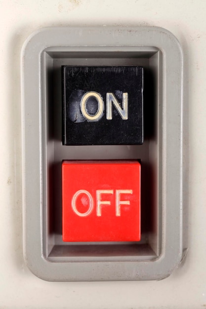 Photo close-up of switch button