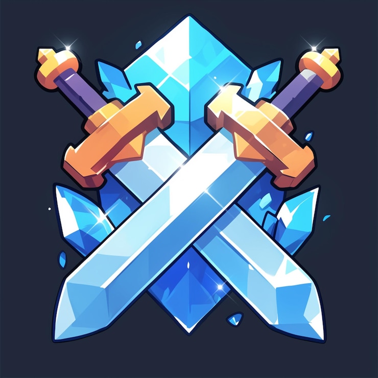 Photo a close up of a sword and a diamond on a black background generative ai