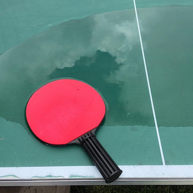 close-up of table tennis racket