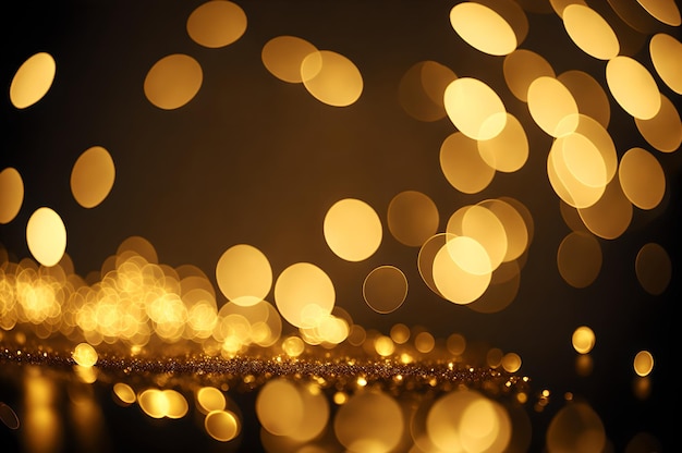 A close up of a table with lights in the background