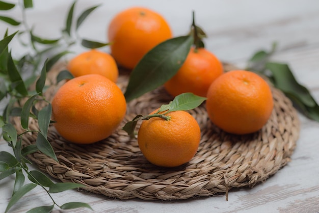 Close-up of tangerine fruits