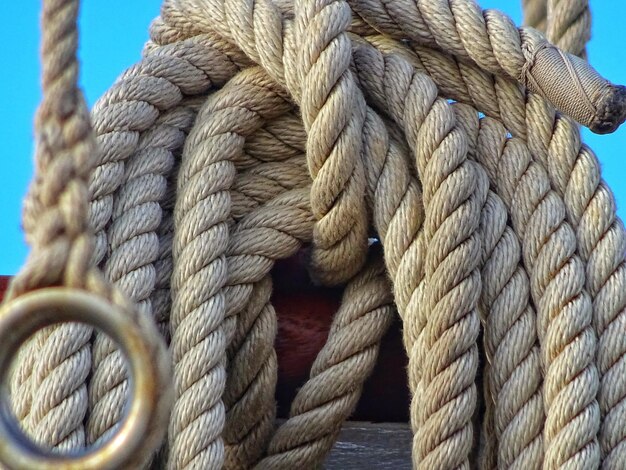 Close-up of tangled ropes