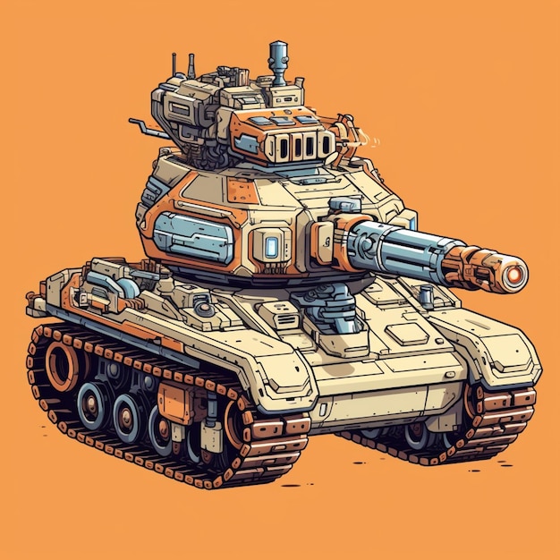 a close up of a tank with a gun on top of it generative ai