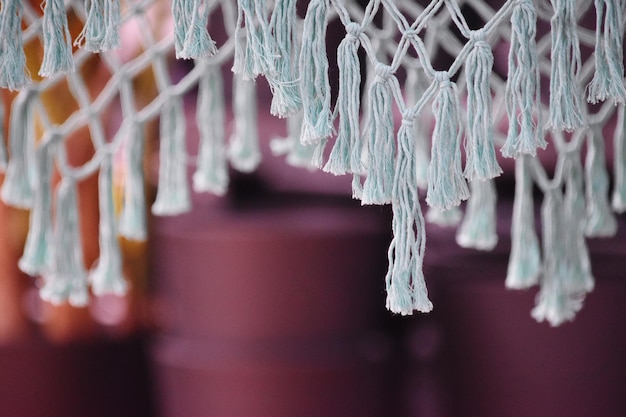 Photo close-up of tassels hanging