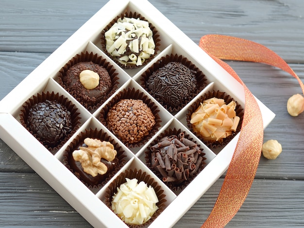 Close-up of tasty chocolate candies