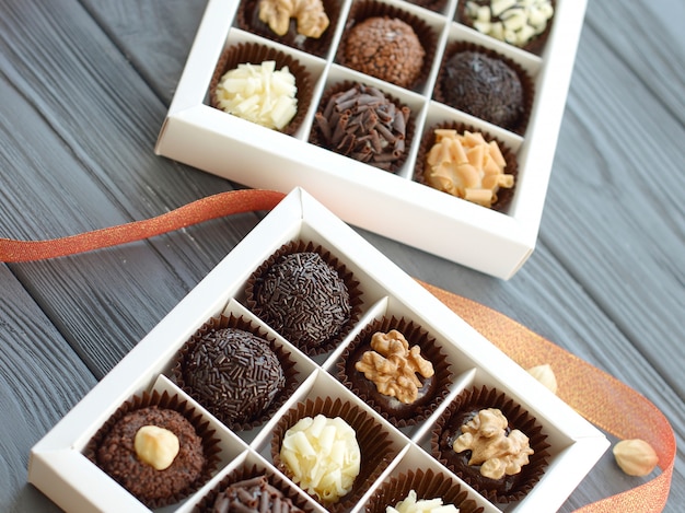 Close-up of tasty chocolate candies