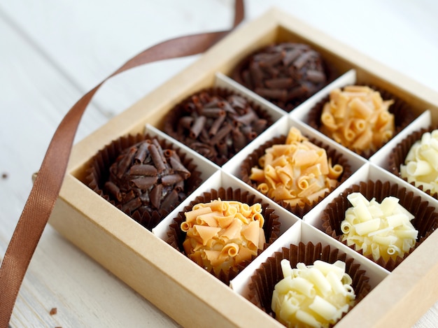 Close-up of tasty chocolate candies