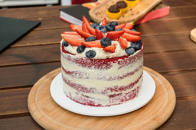 Close-up of tasty fresh cake