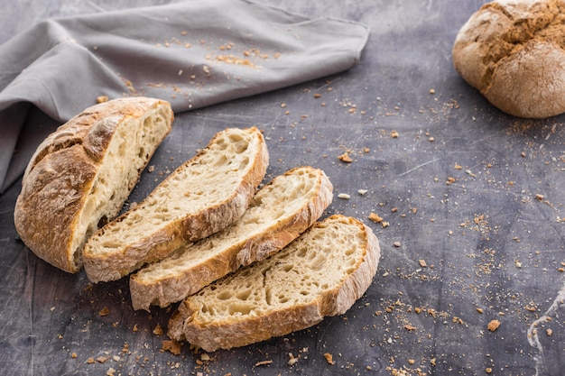 Close-up of tasty rustic bread