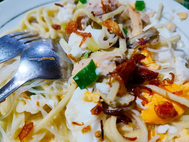 Close up of tasty Soto on the bowl