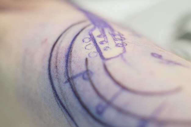 Photo close-up of tattoo on hand