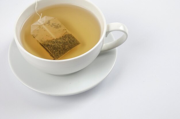 Close-up of tea cup on table