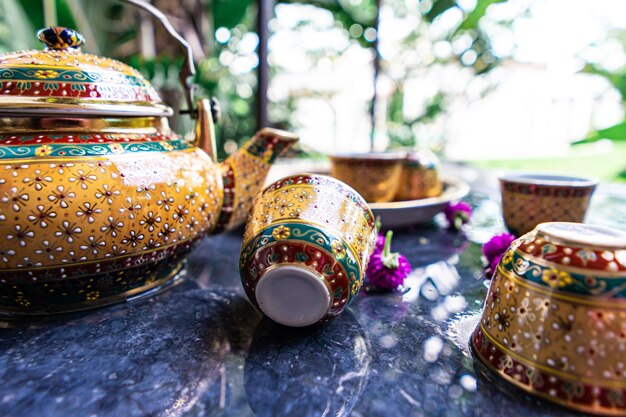 Photo close-up of tea light on table