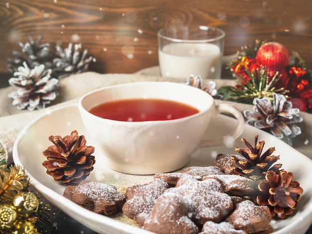 Photo close-up of tea served on table