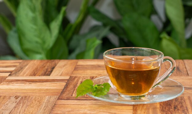 Close-up of tea served on table