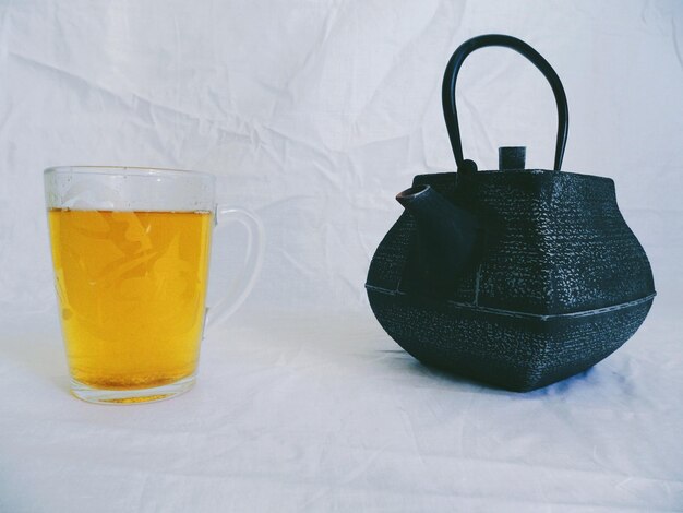 Close-up of tea served on table