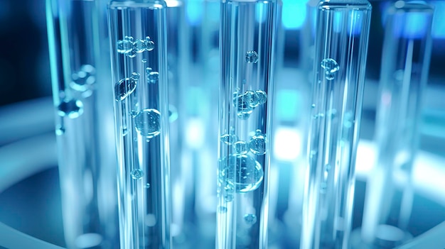 A close up of test tubes used in medical laboratories