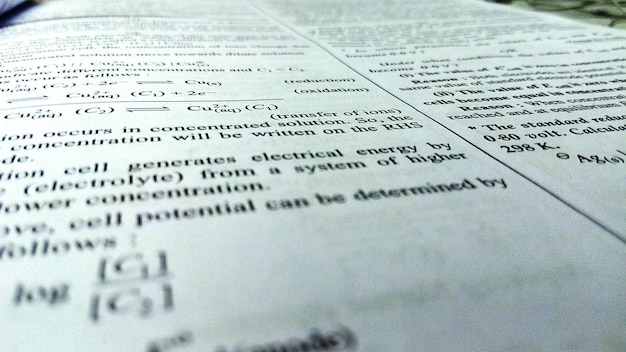 Photo close-up of text on paper