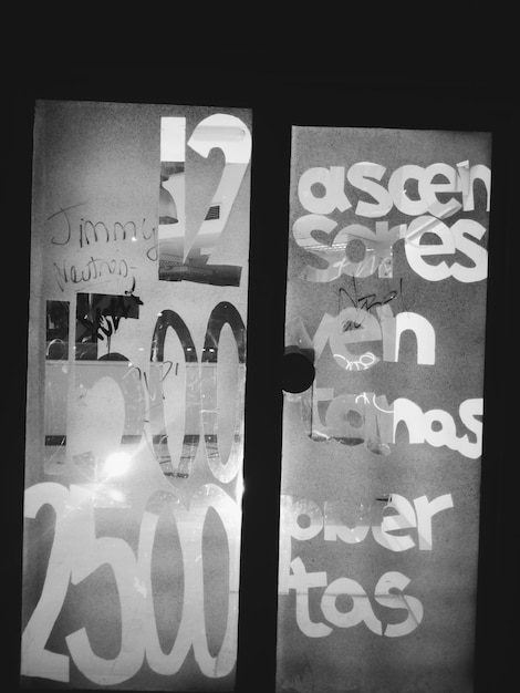 close-up of text on wall