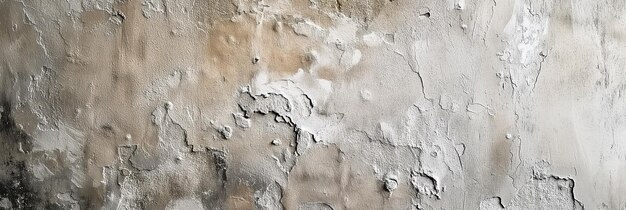 Photo close up texture of a cracked and peeling off white wall depicting aging or neglected infrastructure