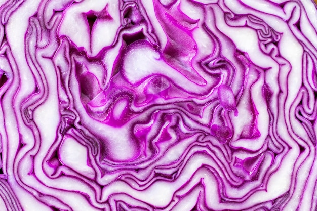 Close up texture of purple cabbage