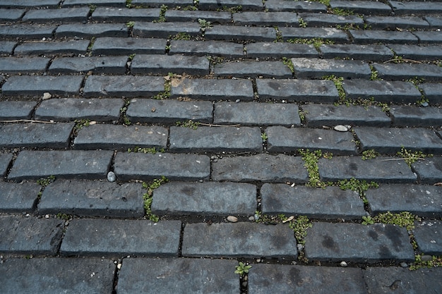 Close up texture of stone paving stones