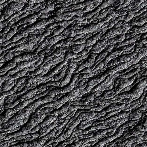 A close up of a textured black sand with a rough texture.