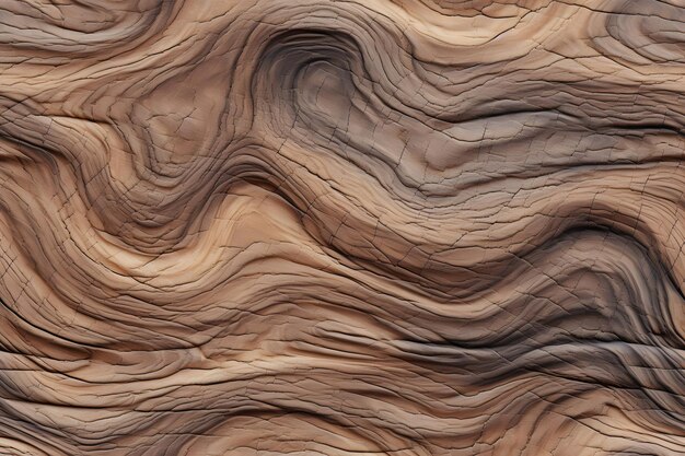 Foto close-up textureerde achtergrond van droog bruin hout met golvende lijnen en scheuren oud houtoppervlak in de natuur