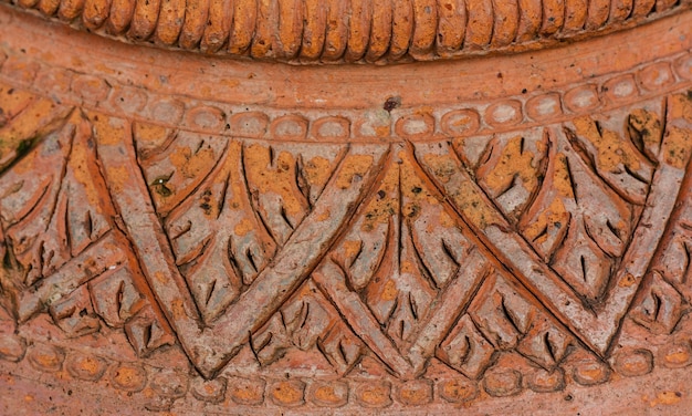 Foto close-up thais patroonontwerp van aardewerkaardewerk