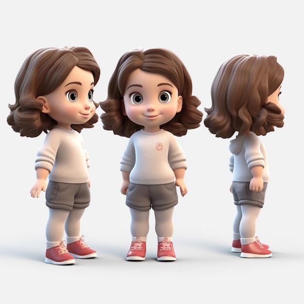 a close up of three cartoon girls with different hair styles generative ai