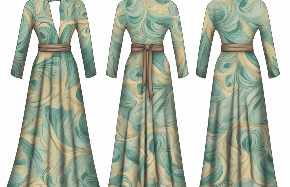 Premium AI Image a close up of three different dresses with a belt on
