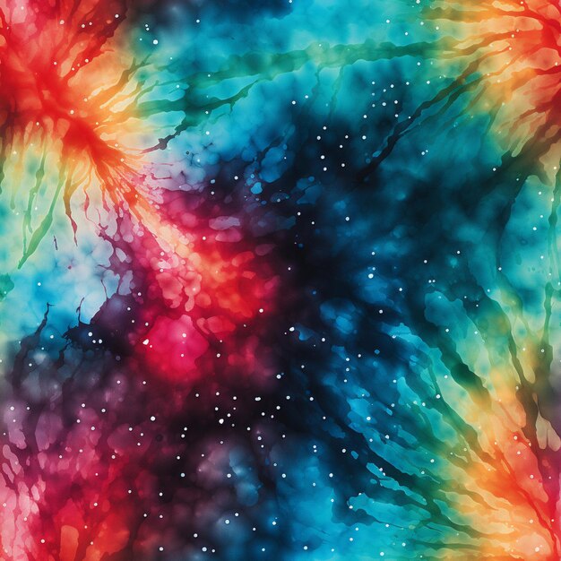 A close up of a tie dye background with a colorful flower generative ai