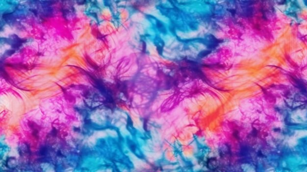 a close up of a tie dye pattern with a blue and pink background generative ai