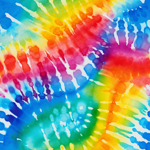 A close up of a tie dye pattern with many colors generative ai