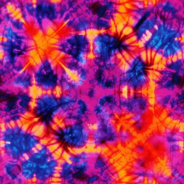 A close up of a tie dye pattern with a red and blue background generative ai