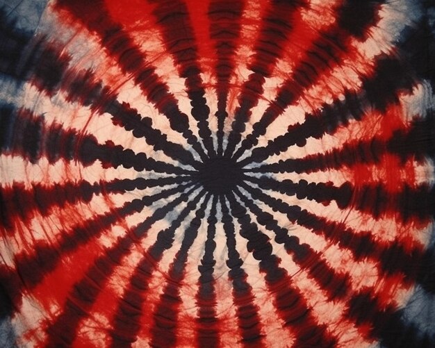 A close up of a tie dye pattern with a red generative ai