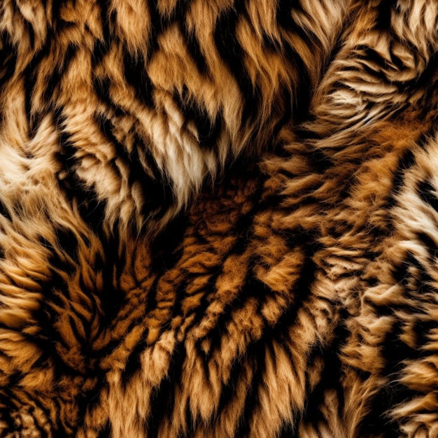 A close up of a tiger fur that is on a table.