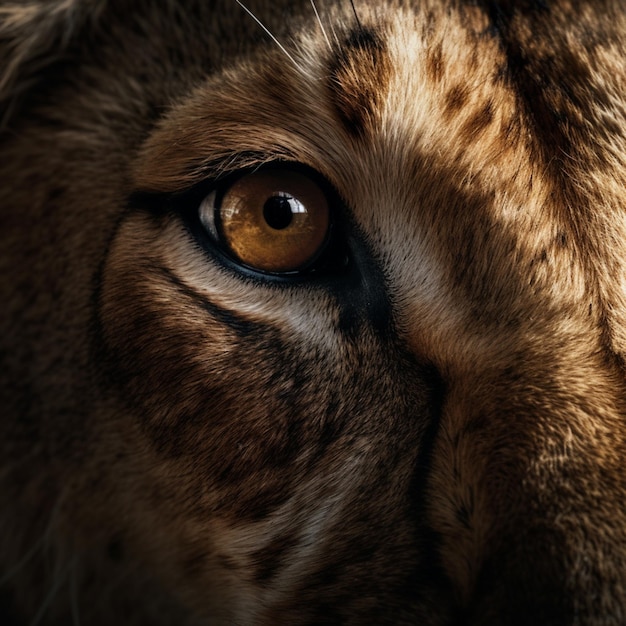 A close up of a tiger's eye