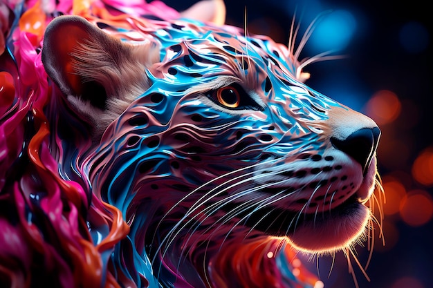 Photo close up of a tigergenerative ai