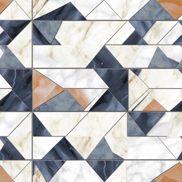 A close up of a tiled wall with a geometric design generative ai