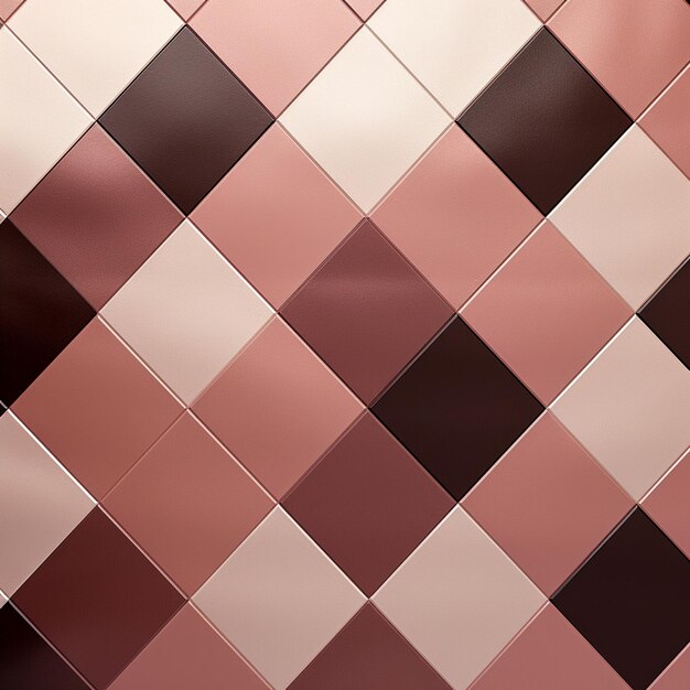 赤と茶色のデザインのジェネレーティブAIでタイル付きの壁のクローズアップ